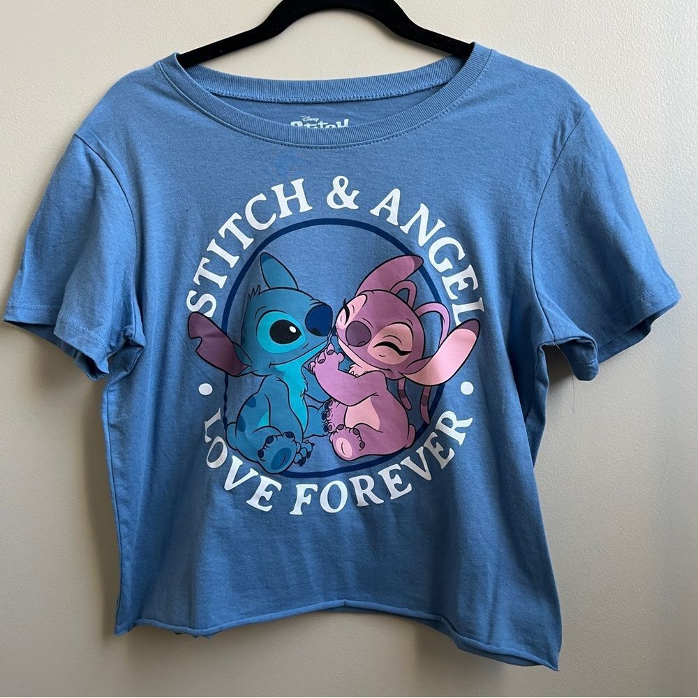 NWT Disney Lido & Stitch crop cotton tee shirt Size XL